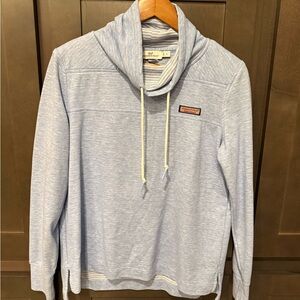 Vineyard Vines Men’s Heather Light Blue Cowl Neck Pullover